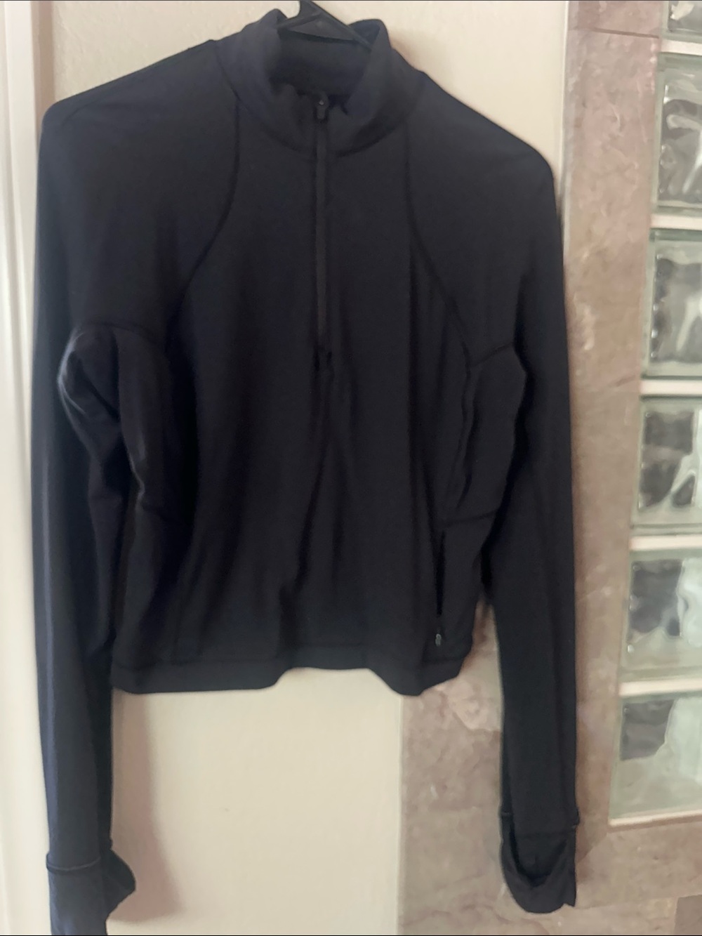 lululemon athletica Black Quarter-Zip Long Sleeve Pullover